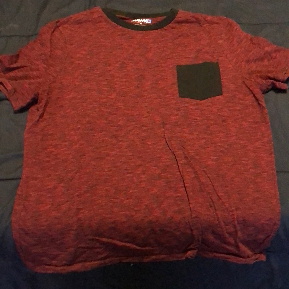 Men’s Hawk T-Shirt Maroon and Black.